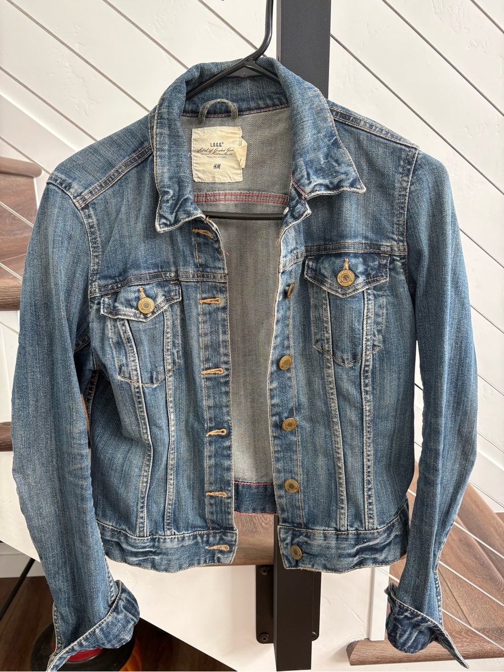 H&M Light Blue Denim Jacket with Button Front